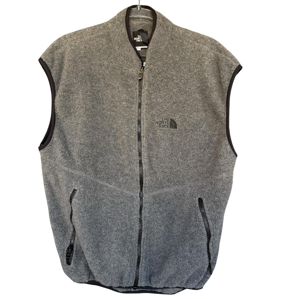 Vintage The North Face Vest Mens Large Gray Fleece Full Zip USA Made Outdoor